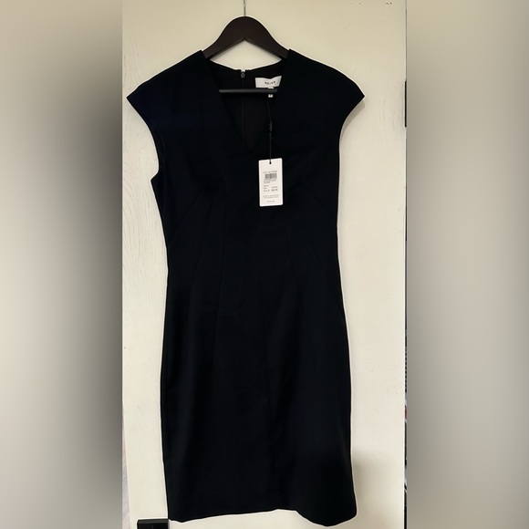 Reiss Women's Black Hayes Cap Sleeve Dress Size 4 New With Tags - Picture 4 of 6